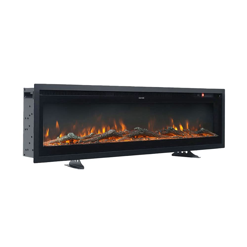 Recessed & Wall Mounted LED Electric Fireplace – 12 Flame Colours, Thermostat & Remote (40/50/60 Inch)