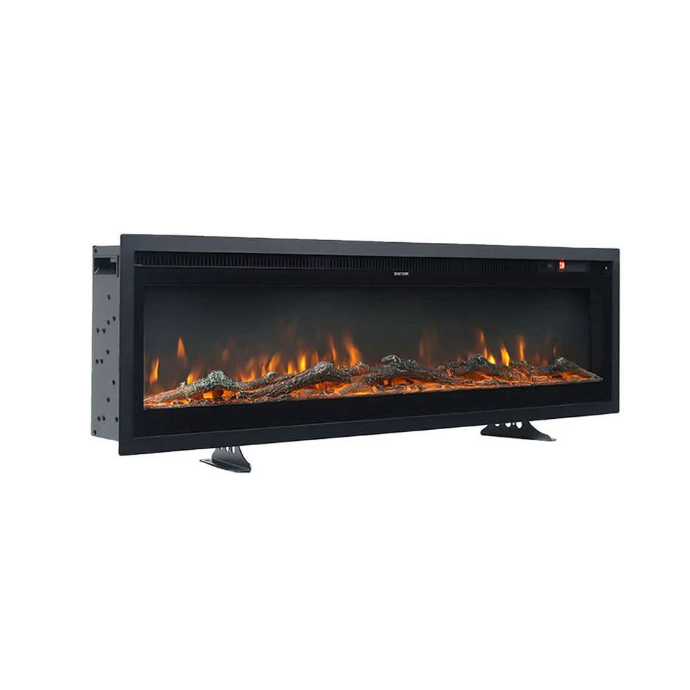 Recessed & Wall Mounted LED Electric Fireplace – 12 Flame Colours, Thermostat & Remote (40/50/60 Inch)