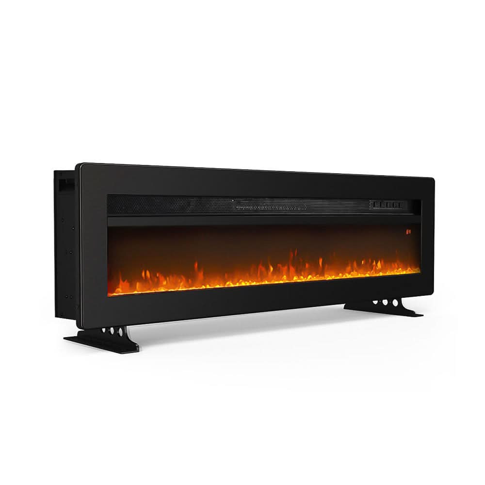 3-in-1 Recessed, Wall Mounted & Freestanding Electric Fireplace – 12 Flame Colours, 900W/1800W (40/50/60/70 Inch)