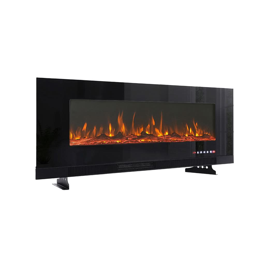 Wall Mounted Electric Fireplace – 12 Flame Colours & 5 Brightness Levels, Heats up to 400 sq ft (50/60/72 Inch)