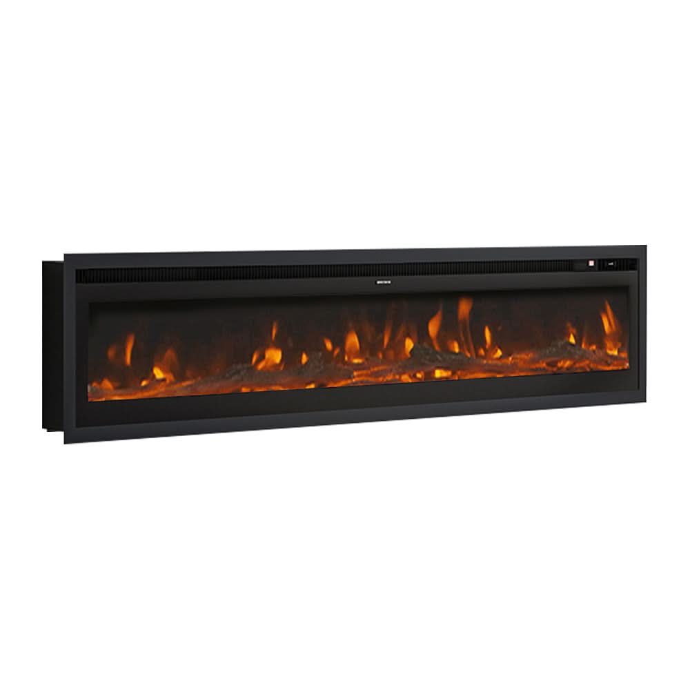 Extra Wide Wall Mounted Electric Fireplace – 12 Flame Colours, Remote Control & Dual Heat (70/80/100 Inch)