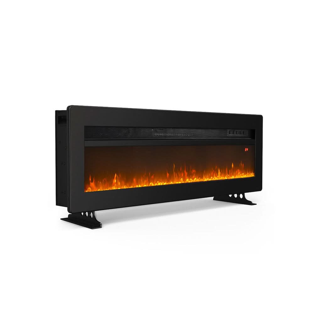 3-in-1 Recessed, Wall Mounted & Freestanding Electric Fireplace – 12 Flame Colours, 900W/1800W (40/50/60/70 Inch)
