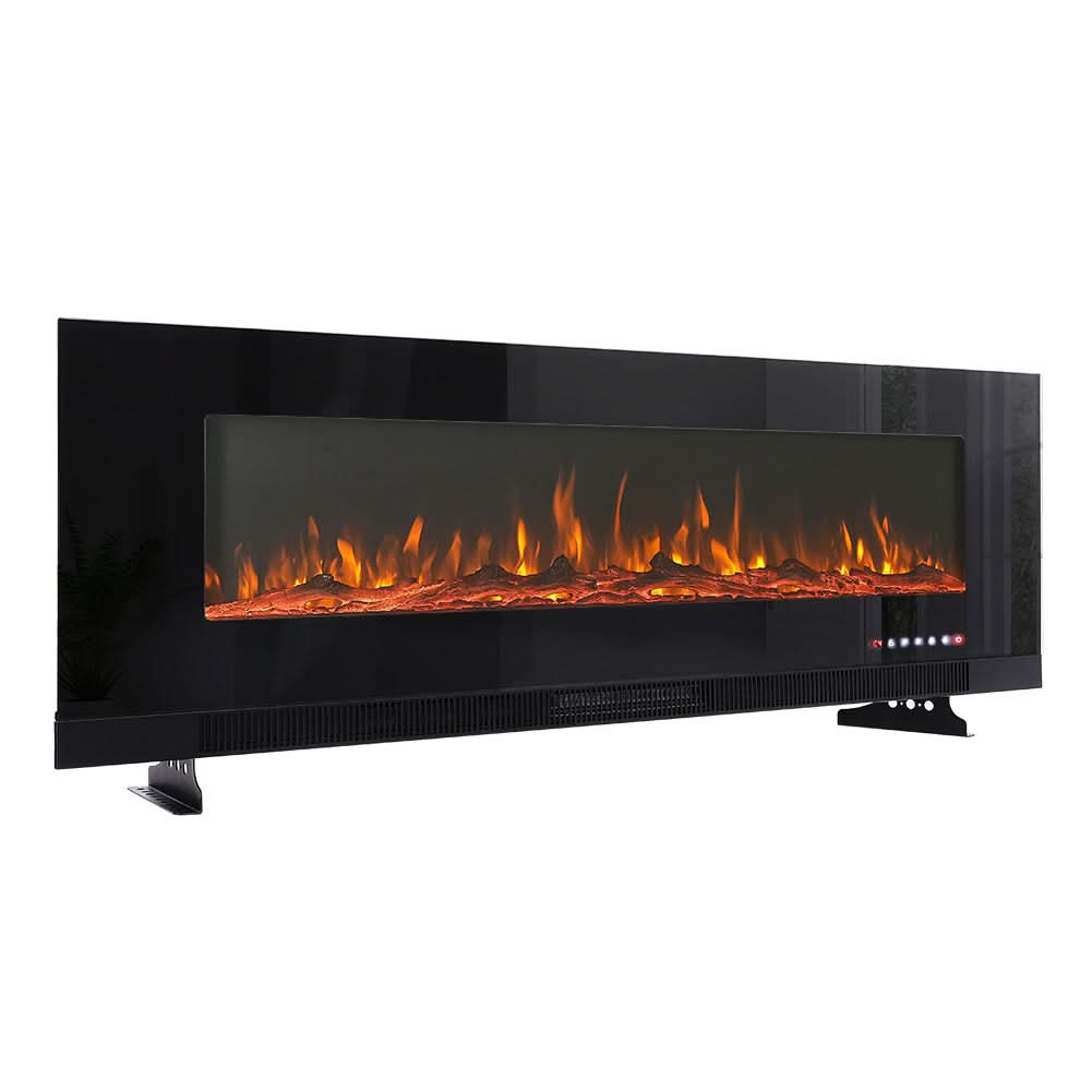 Wall Mounted Electric Fireplace – 12 Flame Colours & 5 Brightness Levels, Heats up to 400 sq ft (50/60/72 Inch)