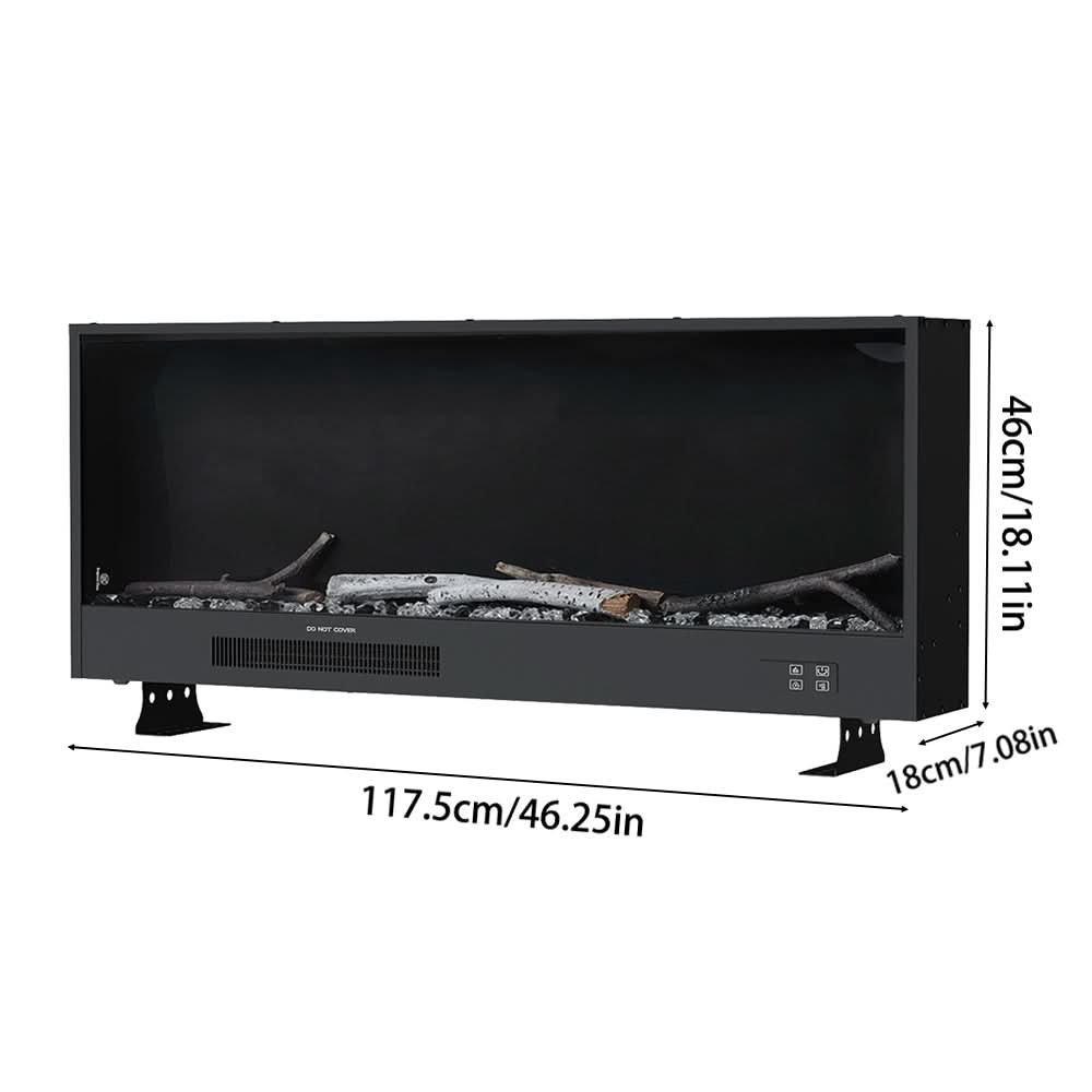 Recessed & Wall Mounted Electric Fireplace – 12 Flame Colours, App & Remote Control (33/46/58 Inch)