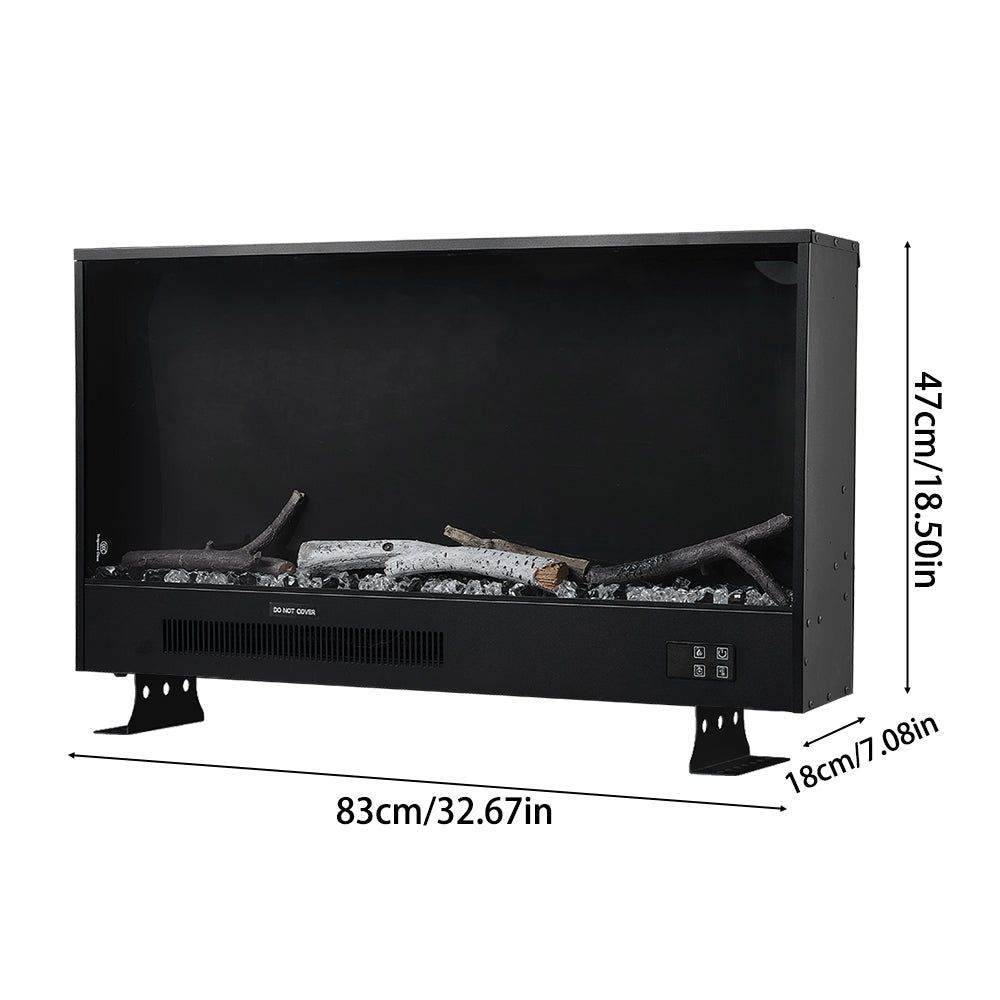 Recessed & Wall Mounted Electric Fireplace – 12 Flame Colours, App & Remote Control (33/46/58 Inch)