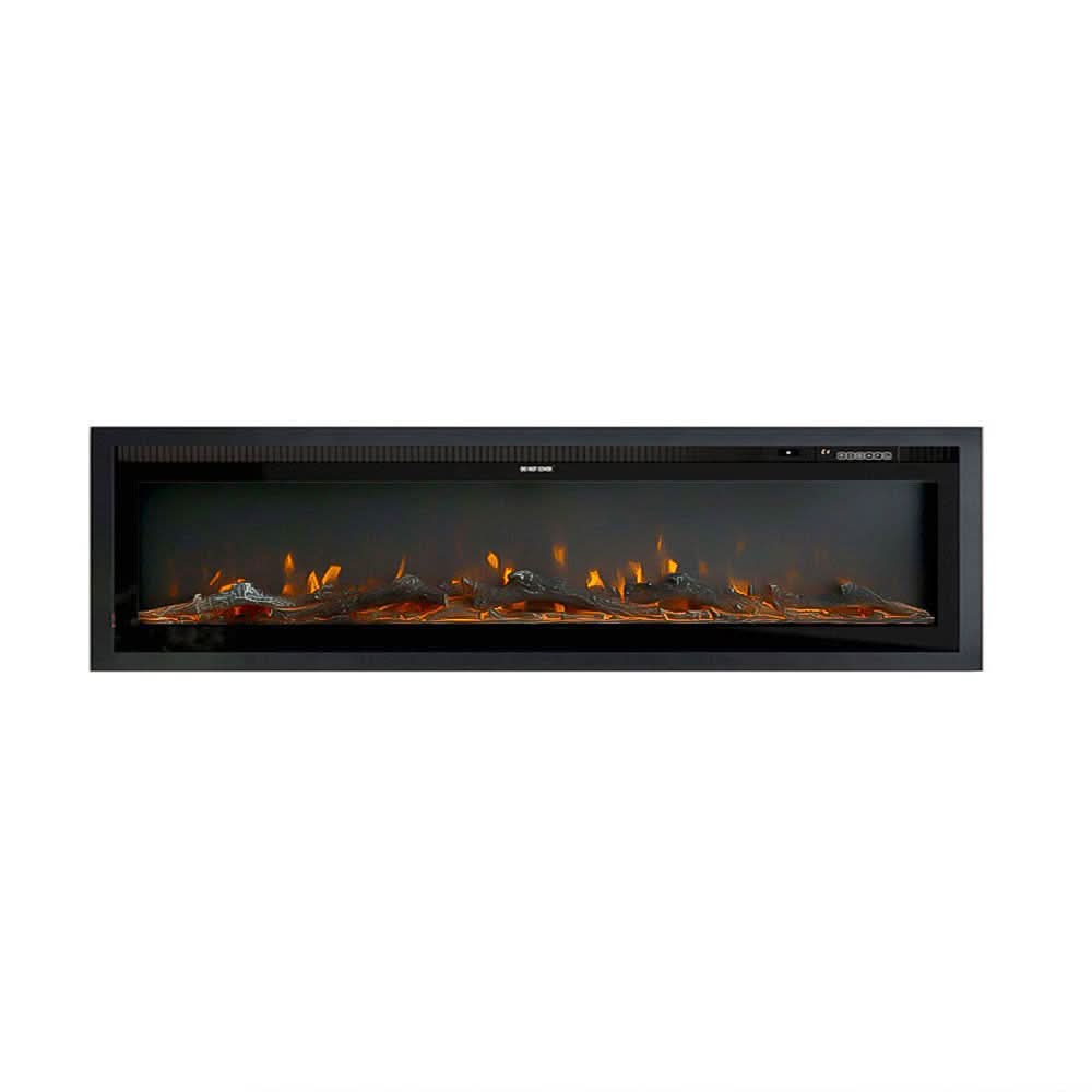 Recessed & Wall Mounted LED Electric Fireplace – 12 Flame Colours, Thermostat & Remote (40/50/60 Inch)