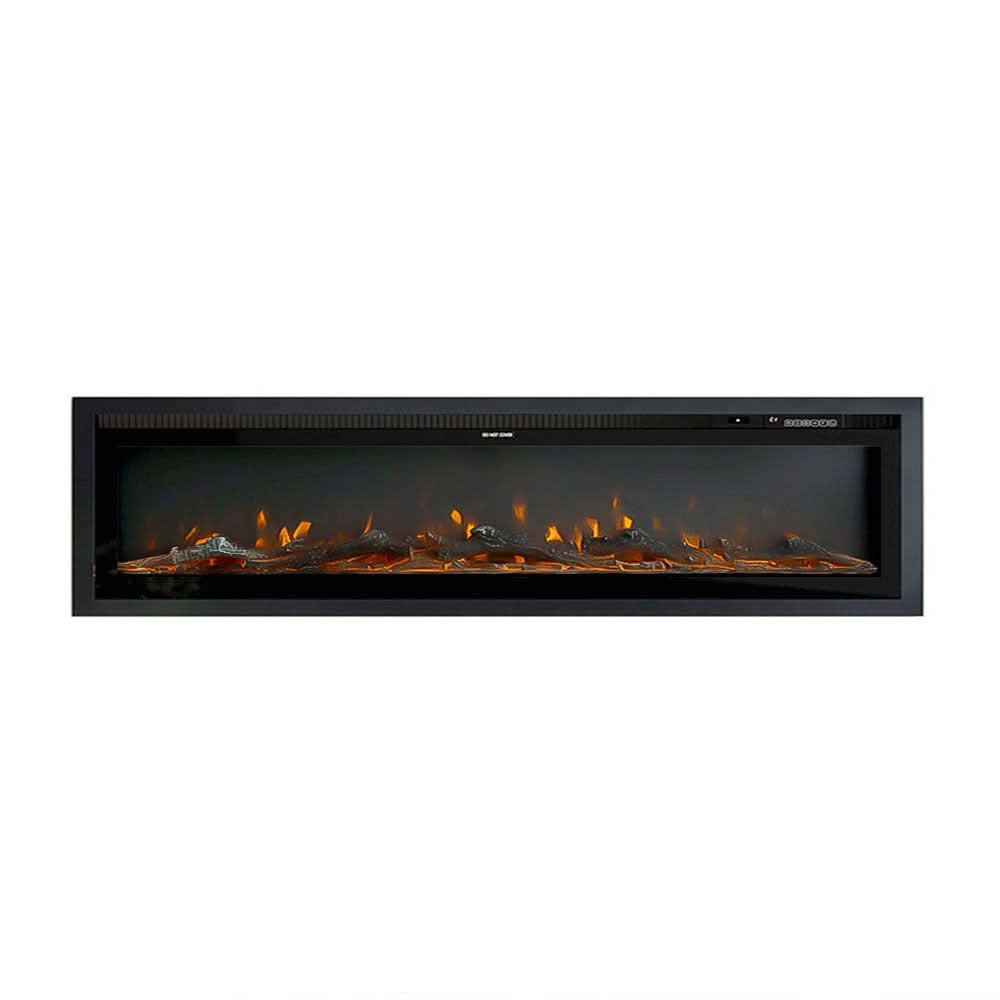 Recessed & Wall Mounted LED Electric Fireplace – 12 Flame Colours, Thermostat & Remote (40/50/60 Inch)