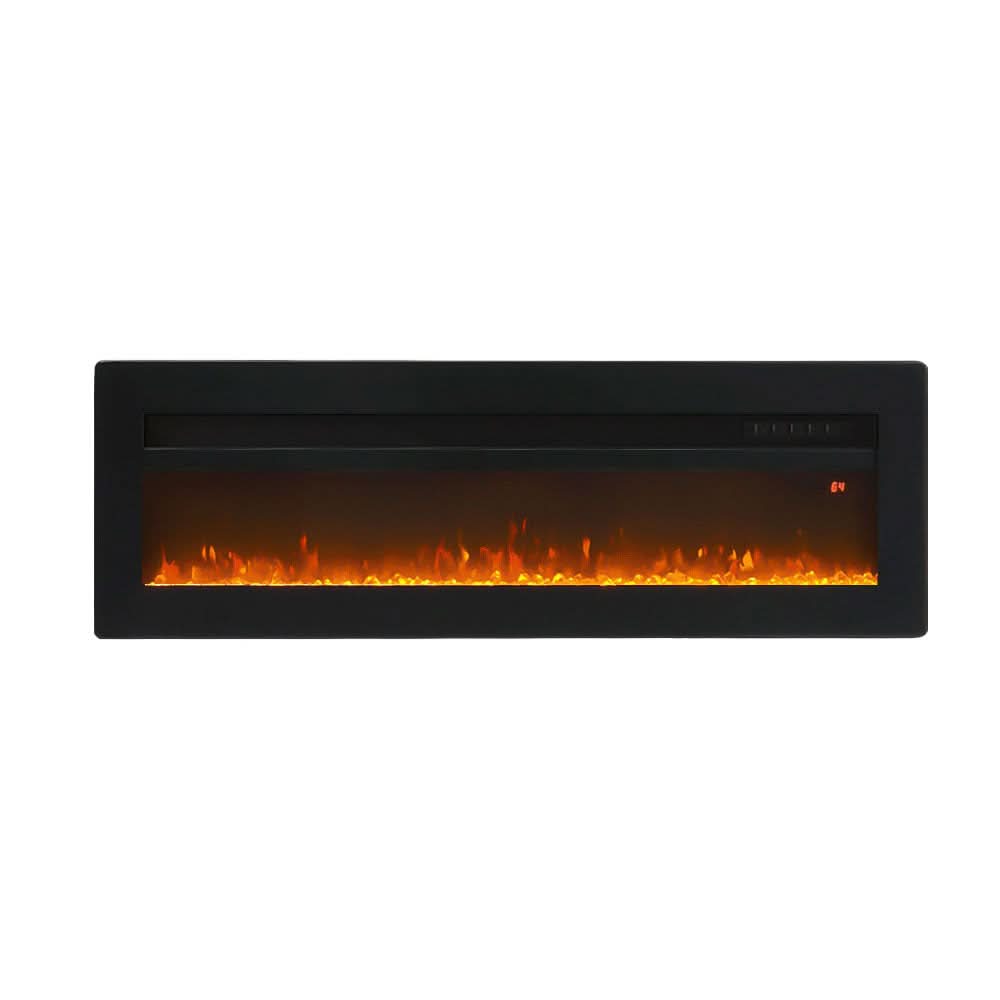 3-in-1 Recessed, Wall Mounted & Freestanding Electric Fireplace – 12 Flame Colours, 900W/1800W (40/50/60/70 Inch)