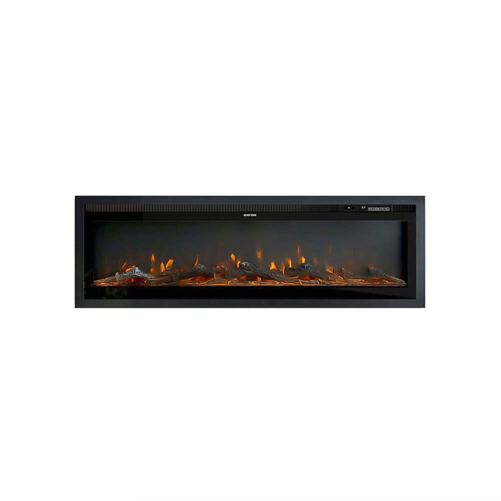 Recessed & Wall Mounted LED Electric Fireplace – 12 Flame Colours, Thermostat & Remote (40/50/60 Inch)