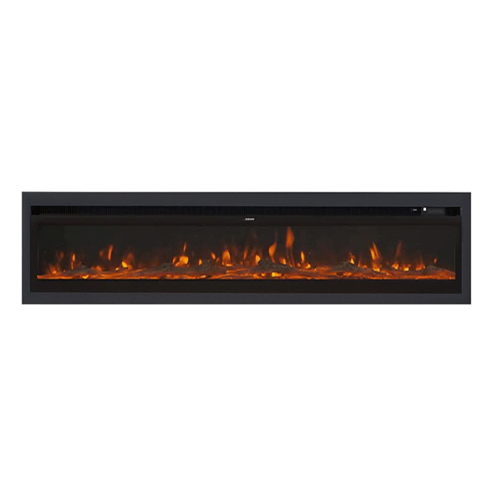 Extra Wide Wall Mounted Electric Fireplace – 12 Flame Colours, Remote Control & Dual Heat (70/80/100 Inch)