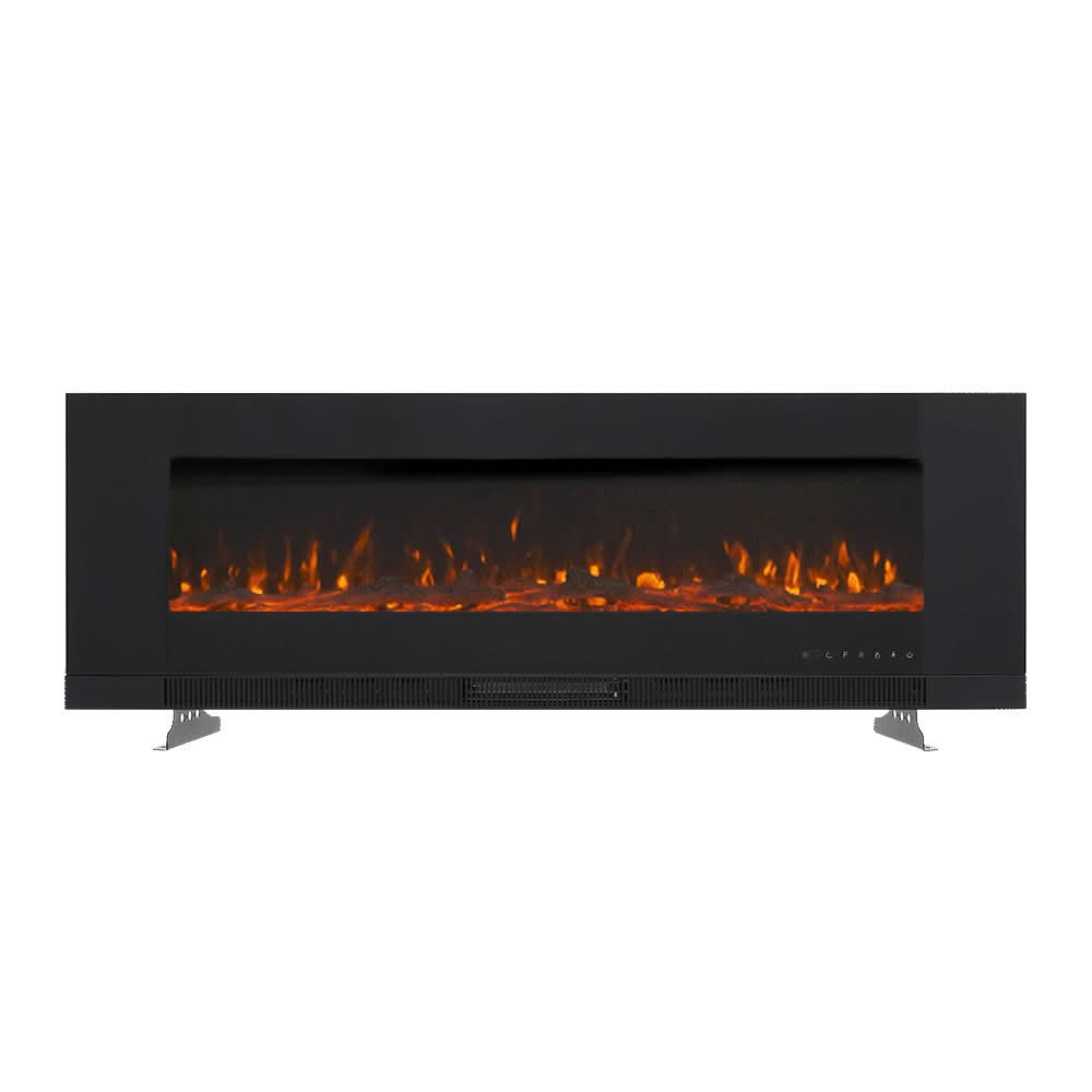 Wall Mounted Electric Fireplace – 12 Flame Colours & 5 Brightness Levels, Heats up to 400 sq ft (50/60/72 Inch)