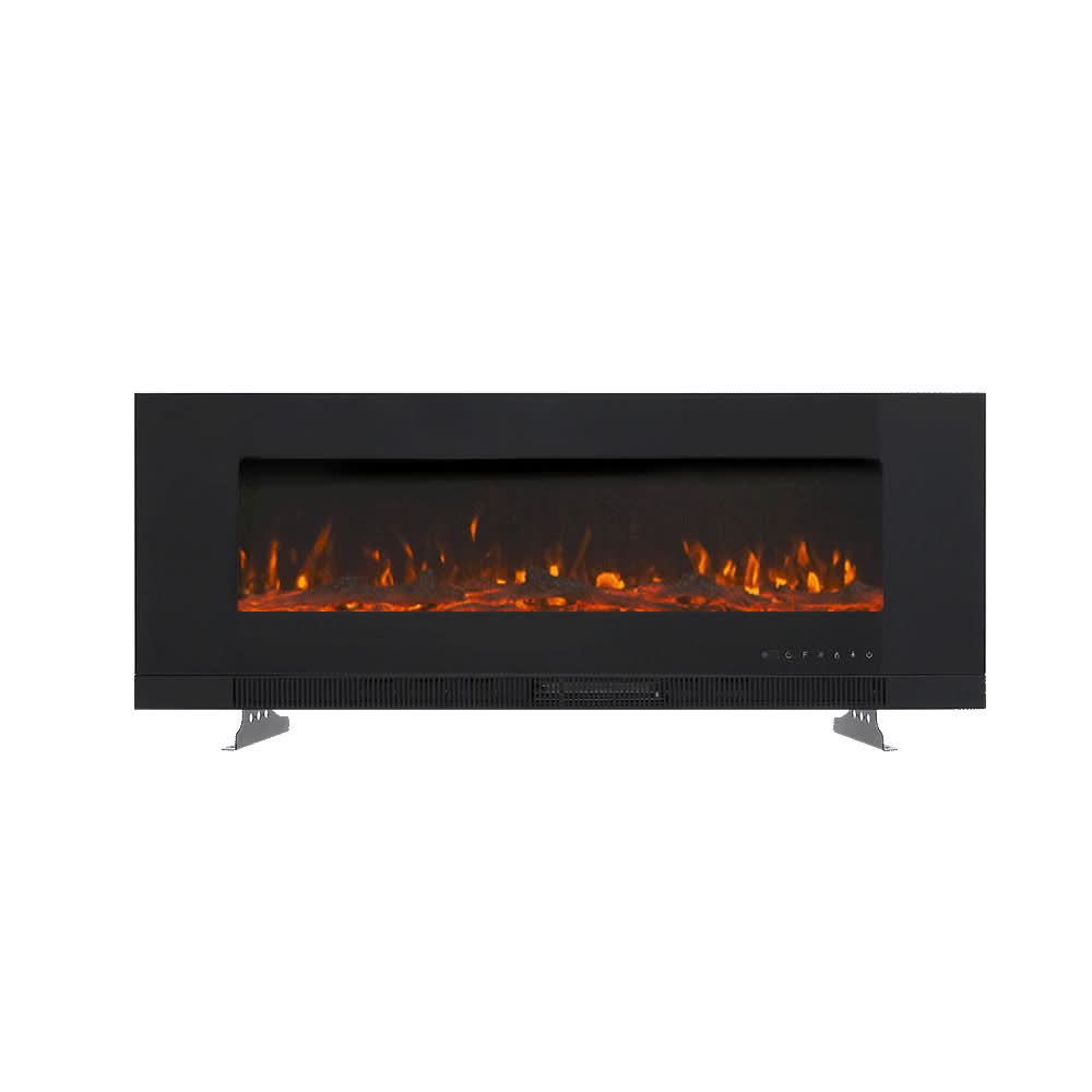 Wall Mounted Electric Fireplace – 12 Flame Colours & 5 Brightness Levels, Heats up to 400 sq ft (50/60/72 Inch)