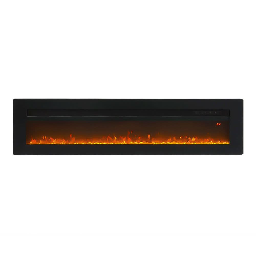 3-in-1 Recessed, Wall Mounted & Freestanding Electric Fireplace – 12 Flame Colours, 900W/1800W (40/50/60/70 Inch)