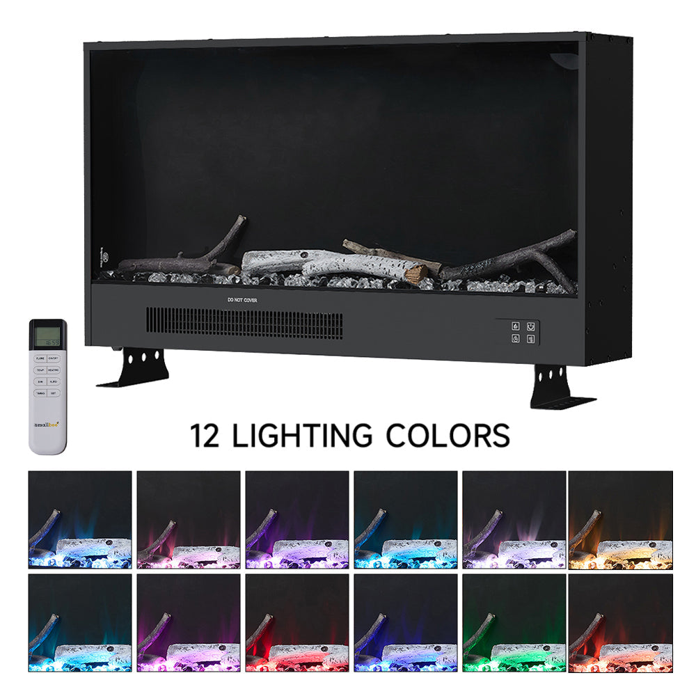 Recessed & Wall Mounted Electric Fireplace – 12 Flame Colours, App & Remote Control (33/46/58 Inch)