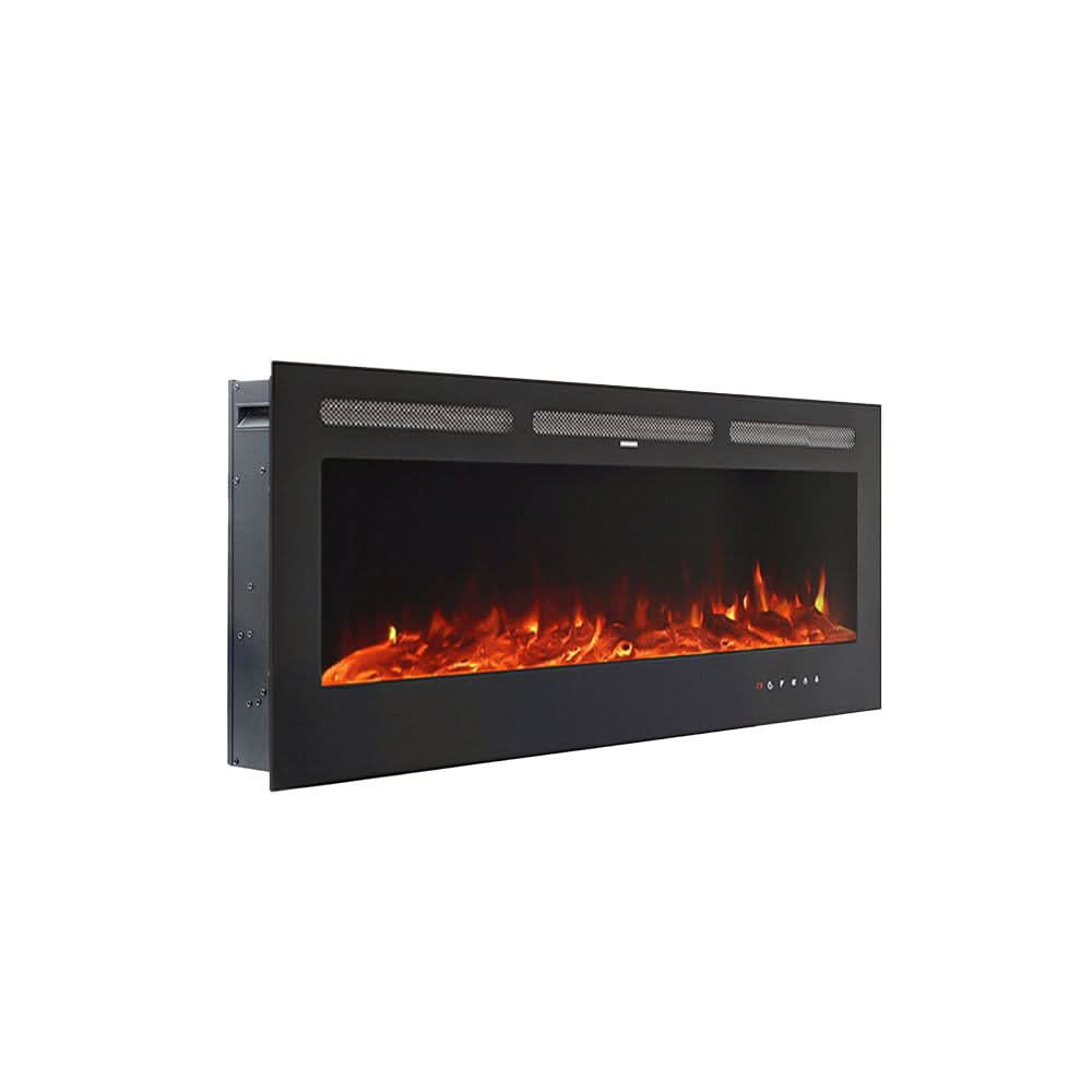 Recessed & Wall Mounted Electric Fireplace – 12 Flame Colours, 5120 BTU/h & Remote Control (40/50/60/70/80 Inch)