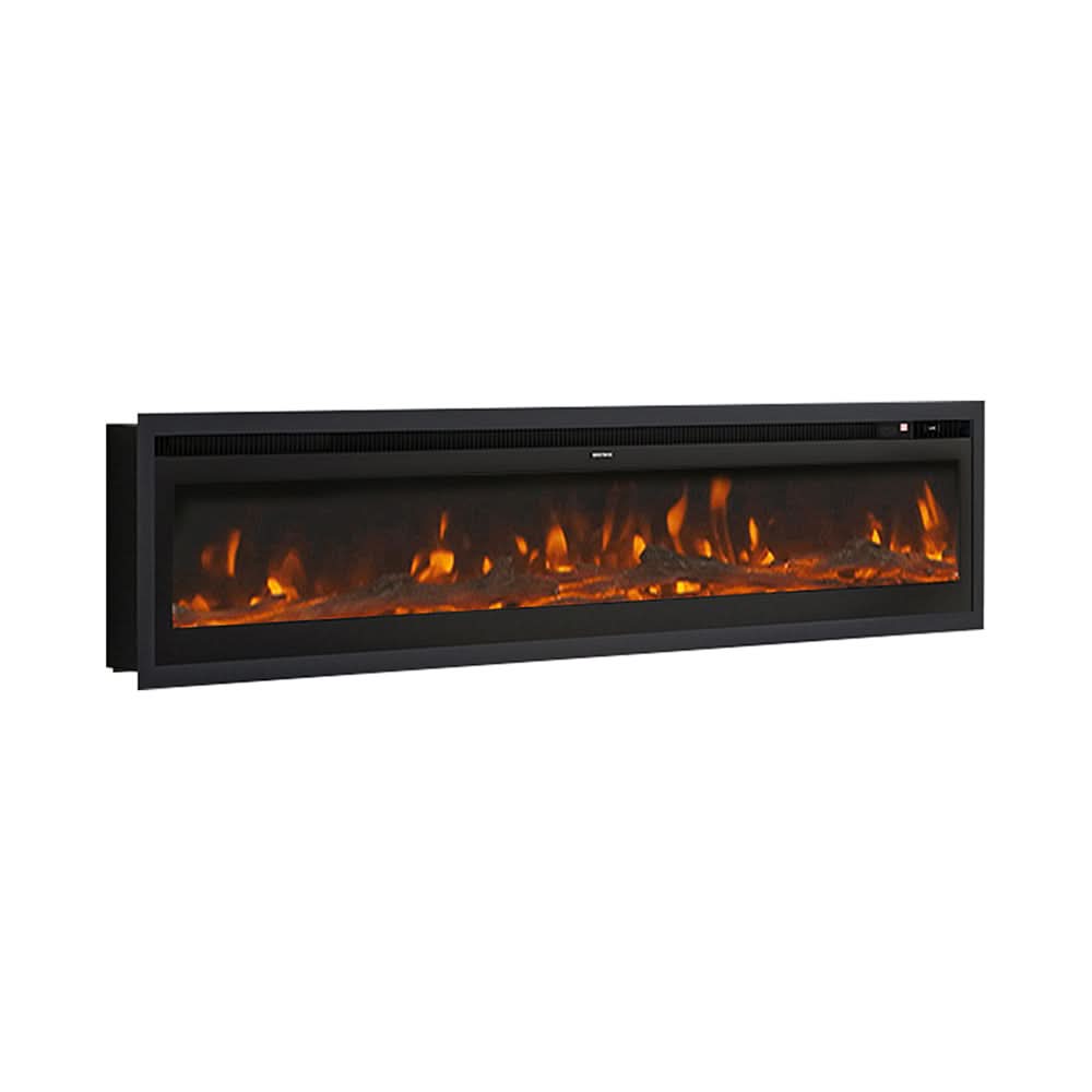 Extra Wide Wall Mounted Electric Fireplace – 12 Flame Colours, Remote Control & Dual Heat (70/80/100 Inch)