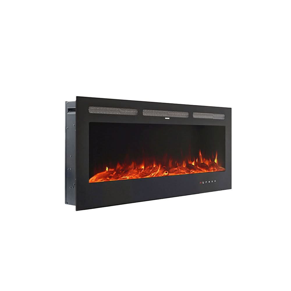 Recessed & Wall Mounted Electric Fireplace – 12 Flame Colours, 5120 BTU/h & Remote Control (40/50/60/70/80 Inch)