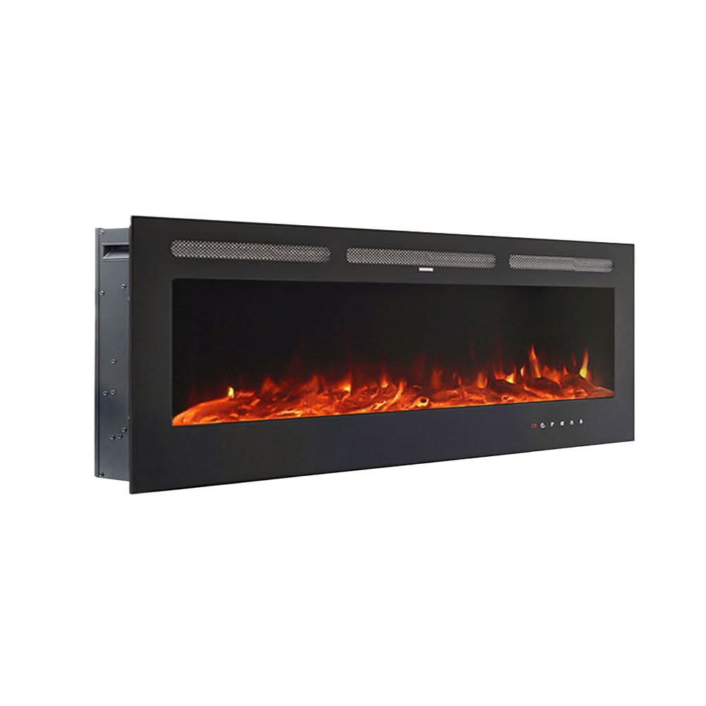 Recessed & Wall Mounted Electric Fireplace – 12 Flame Colours, 5120 BTU/h & Remote Control (40/50/60/70/80 Inch)
