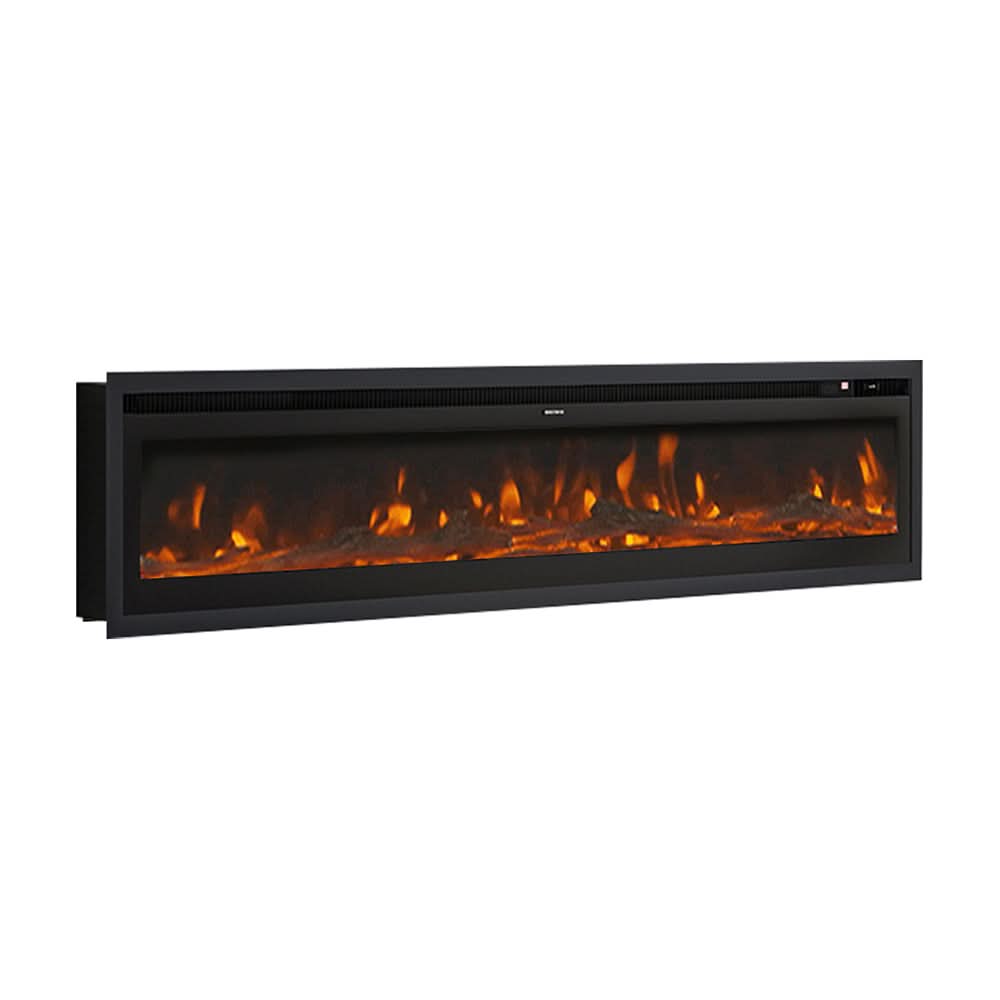 Extra Wide Wall Mounted Electric Fireplace – 12 Flame Colours, Remote Control & Dual Heat (70/80/100 Inch)
