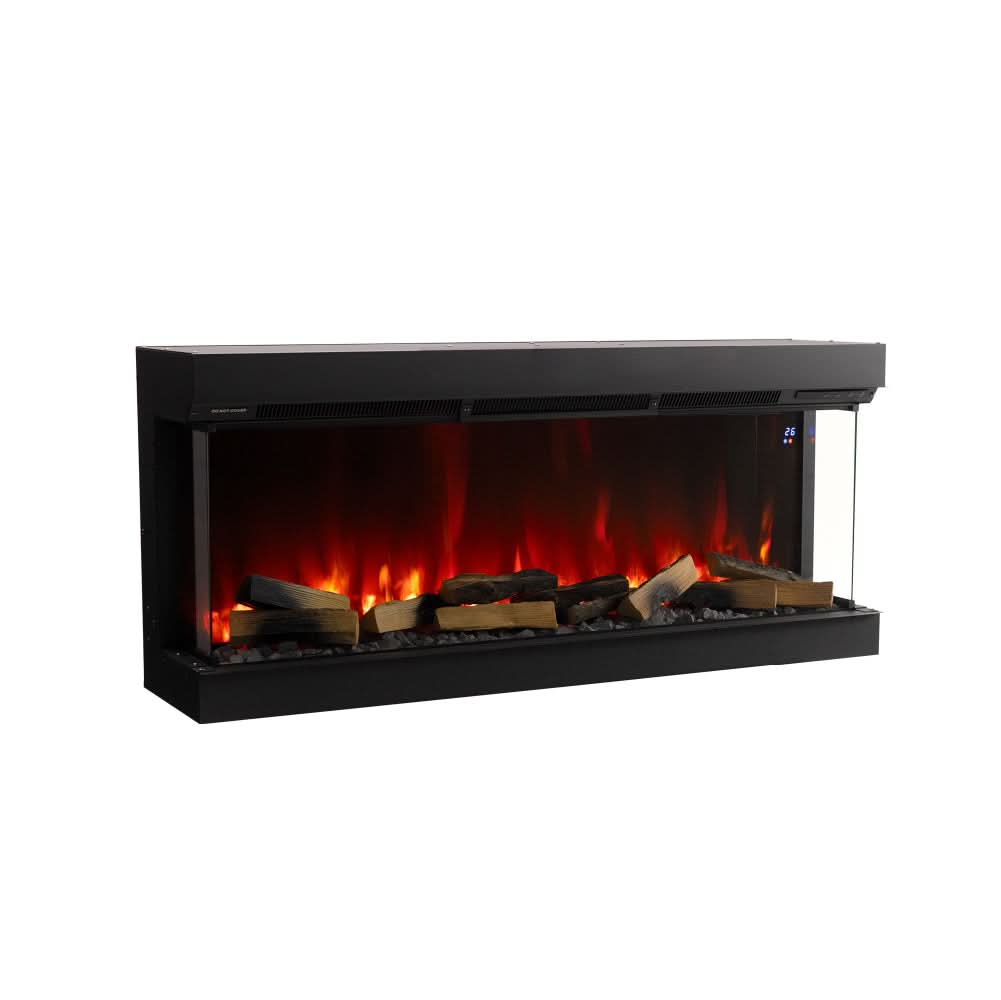 3-Sided Smart Electric Fireplace – WiFi & Remote Control, 12 Flame Colours with Gradient Effects (50/60 Inch)
