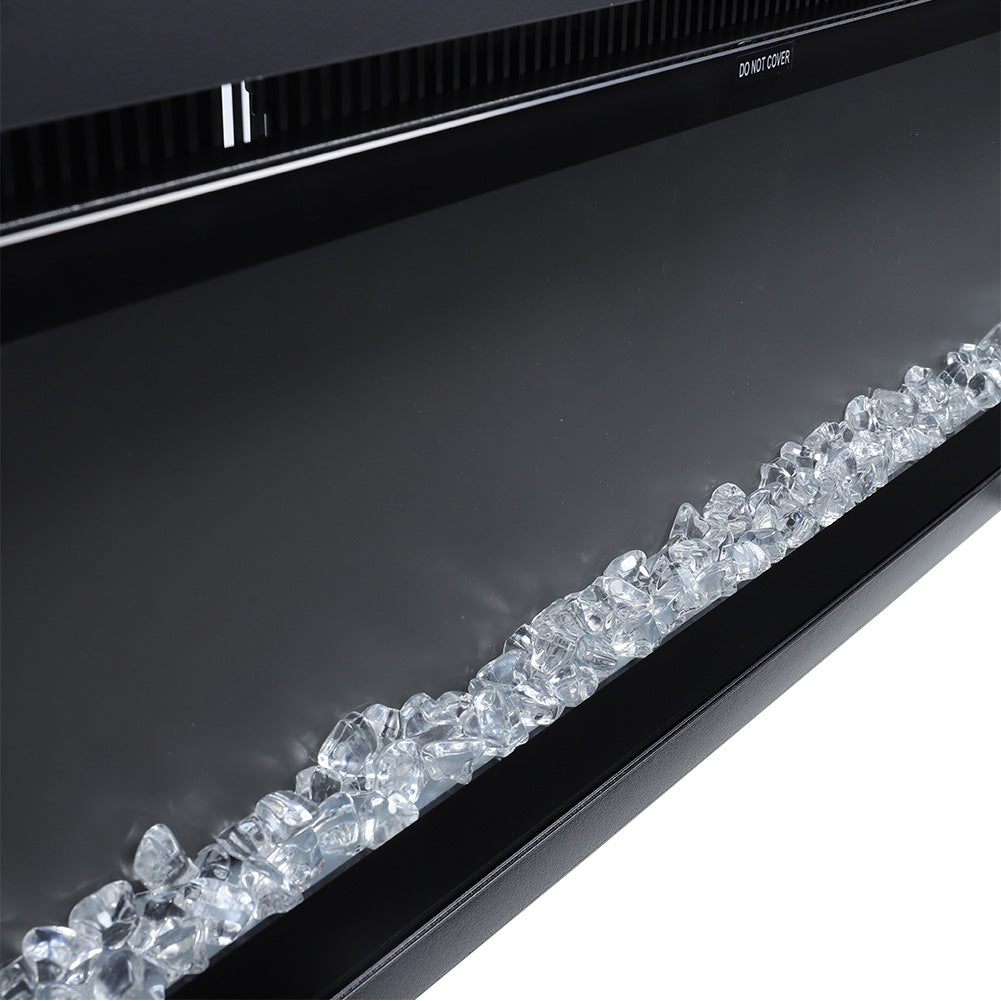 Recessed & Wall Mounted LED Electric Fireplace – 12 Flame Colours, Thermostat & Remote (40/50/60 Inch)