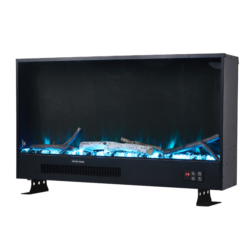 Recessed & Wall Mounted Electric Fireplace – 12 Flame Colours, App & Remote Control (33/46/58 Inch)