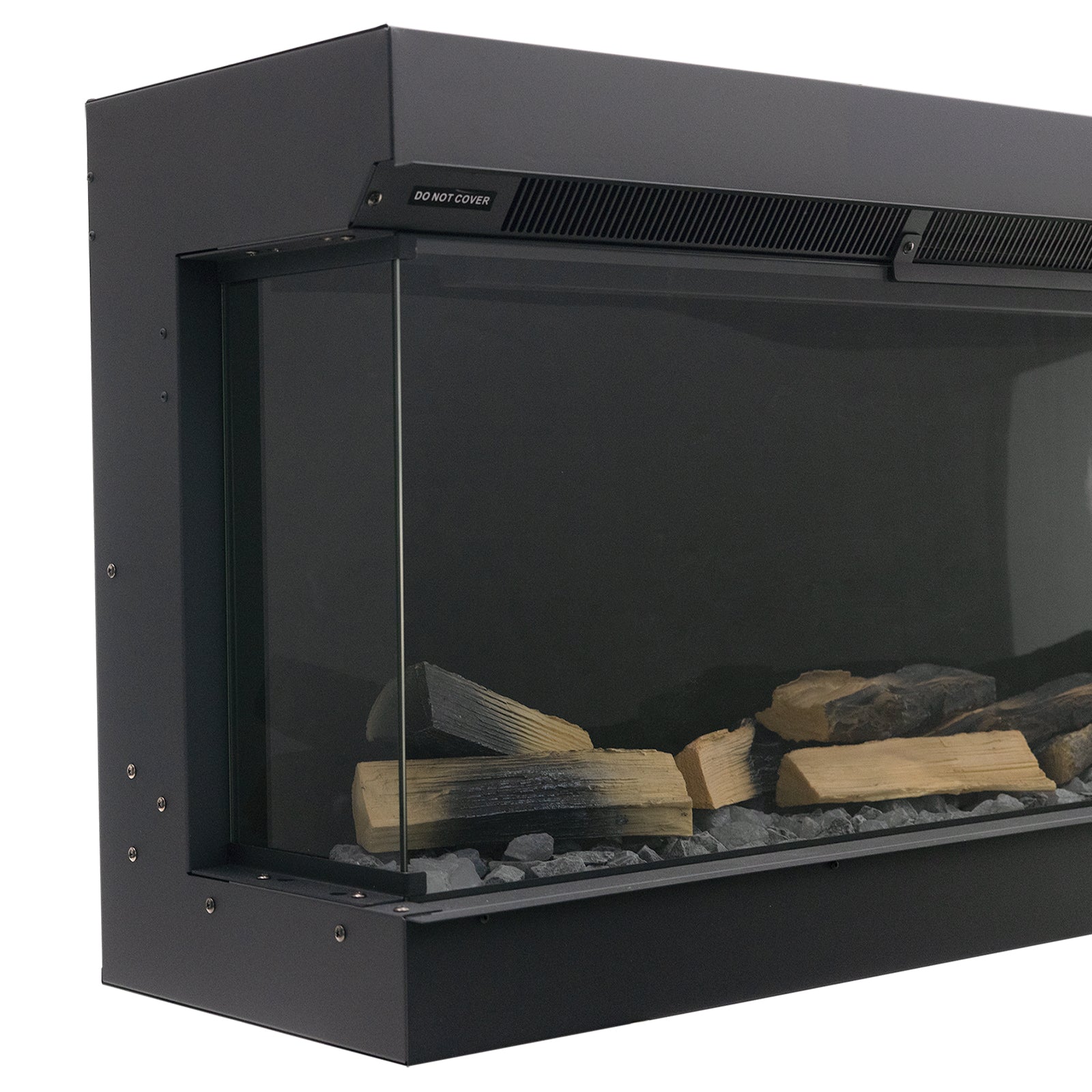 3-Sided Smart Electric Fireplace – WiFi & Remote Control, 12 Flame Colours with Gradient Effects (50/60 Inch)