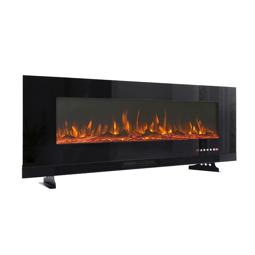 Wall Mounted Electric Fireplace – 12 Flame Colours & 5 Brightness Levels, Heats up to 400 sq ft (50/60/72 Inch)