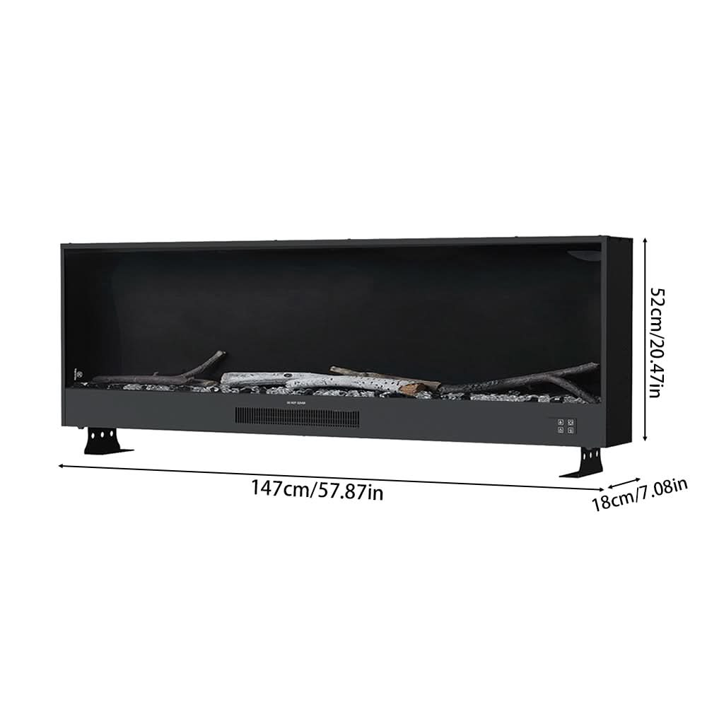 Recessed & Wall Mounted Electric Fireplace – 12 Flame Colours, App & Remote Control (33/46/58 Inch)