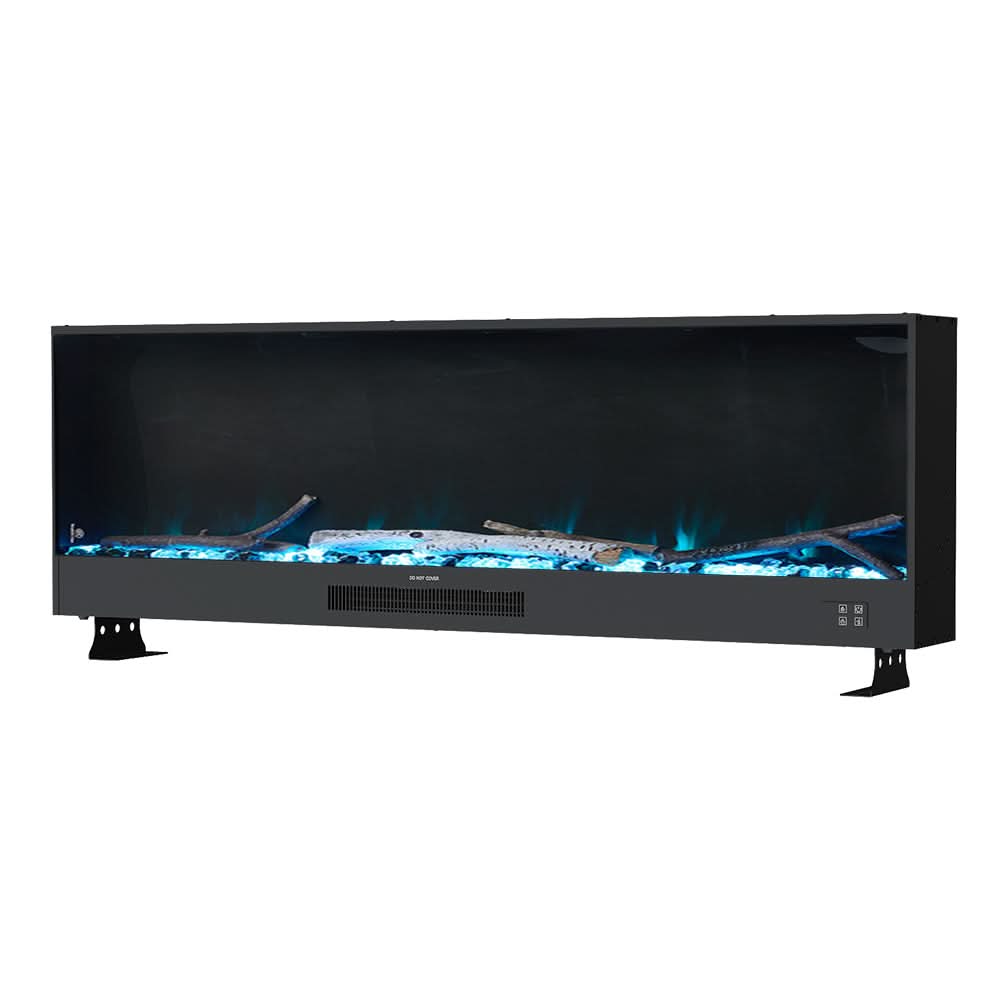 Recessed & Wall Mounted Electric Fireplace – 12 Flame Colours, App & Remote Control (33/46/58 Inch)