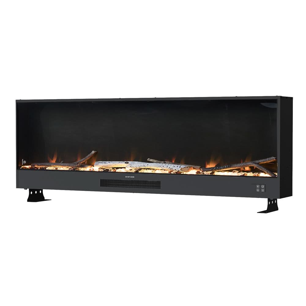 Recessed & Wall Mounted Electric Fireplace – 12 Flame Colours, App & Remote Control (33/46/58 Inch)