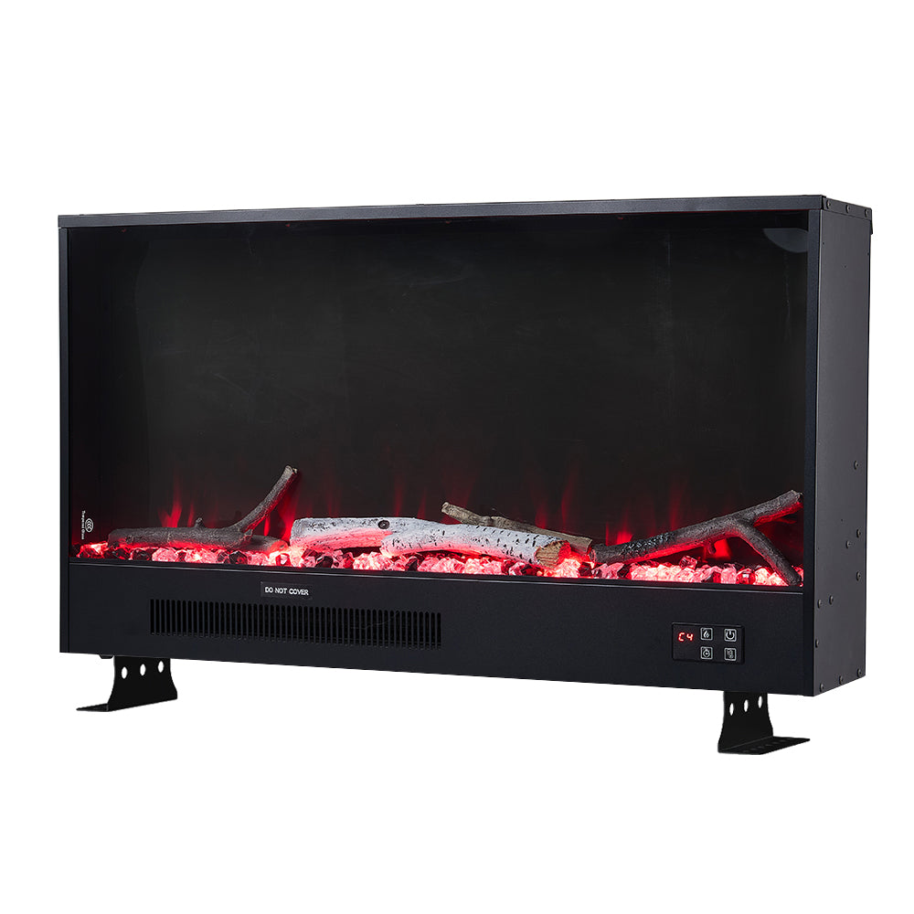 Recessed & Wall Mounted Electric Fireplace – 12 Flame Colours, App & Remote Control (33/46/58 Inch)